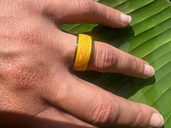 1d Céramique noire érable ondé jaune opale jaune