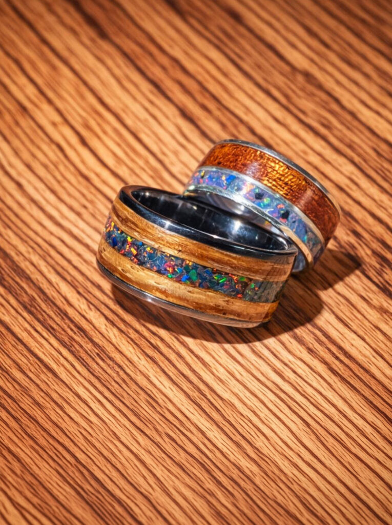 bague bois contraste