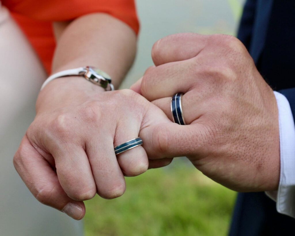 bague bois metal