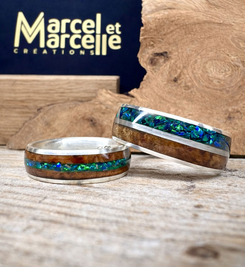 bague bois mineral